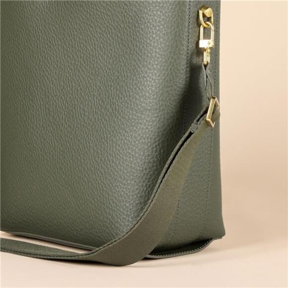 Womens Soft Bucket Bag Tote Faux Leather Crossbody Shoulder Minimalist Purse - Picture 3 of 6